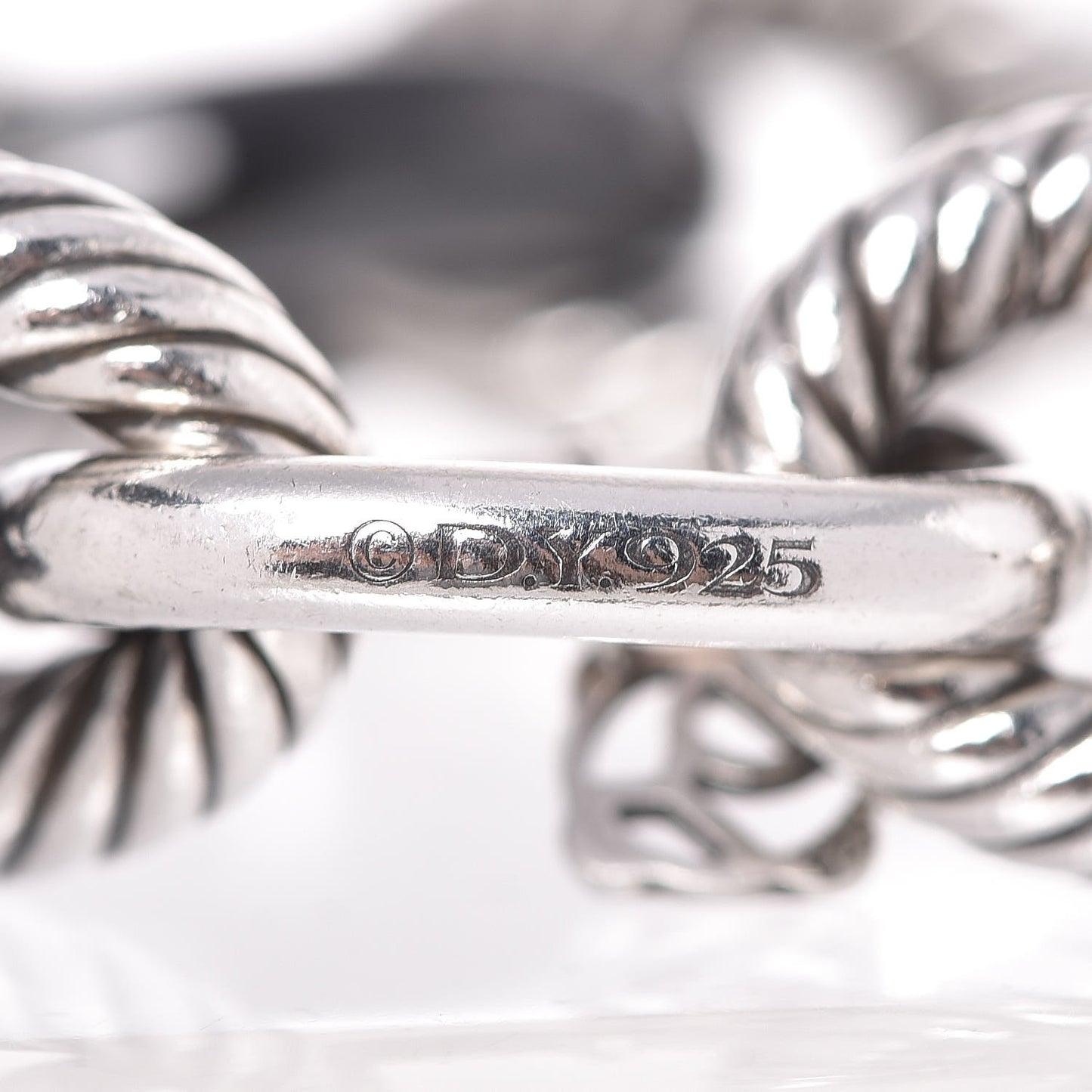 Sterling Silver Black Ceramic 17mm Extra Large Oval Link Bracelet