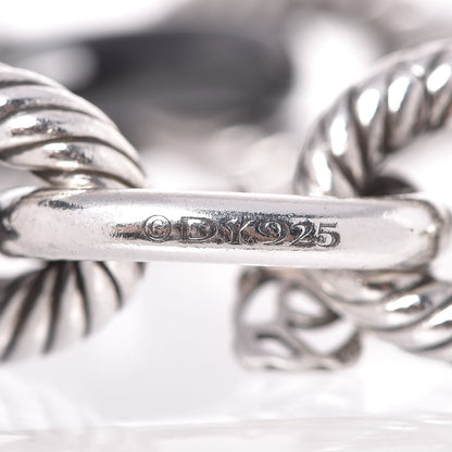 David Yurman Sterling Silver Black Ceramic 17mm Extra Large Oval Link Bracelet 4 of 5