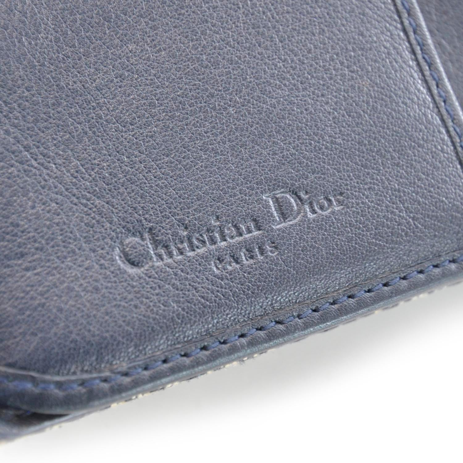 Christian Dior Monogram Charm Wallet Navy 7 of 8