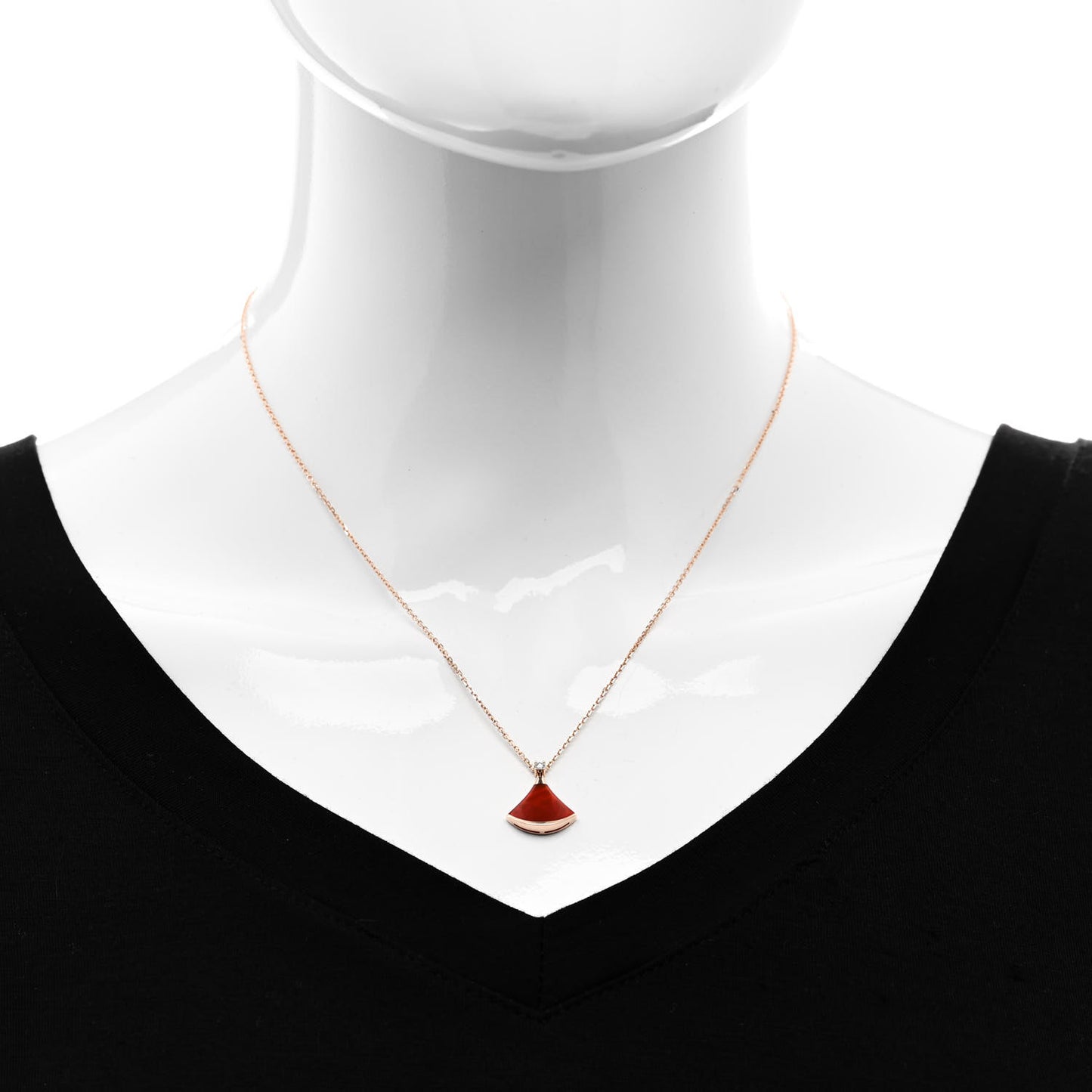 18K Rose Gold Diamond Carnelian Divas' Dream Pendant Necklace