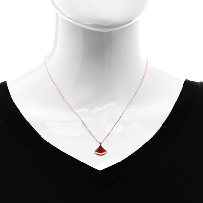 Bulgari 18K Rose Gold Diamond Carnelian Divas' Dream Pendant Necklace 2 of 6