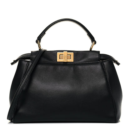 Fendi Nappa Mini Peekaboo Iconic Satchel Black 1 of 9