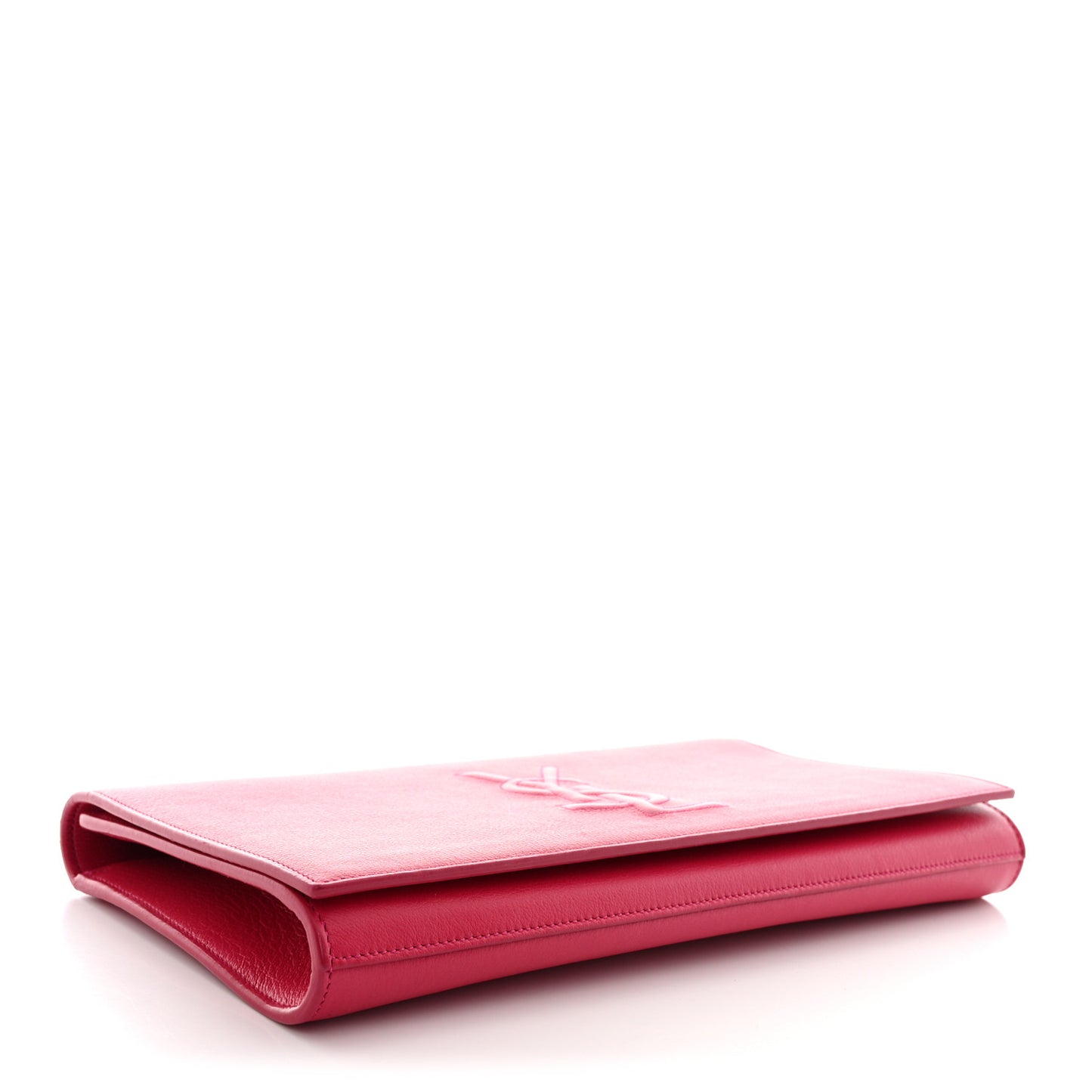 Calfskin Monogram Large Belle De Jour Clutch Lipstick Fuchsia