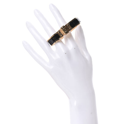 Hermes Enamel Charniere Uni Narrow Hinged Bracelet S Black 2 of 5