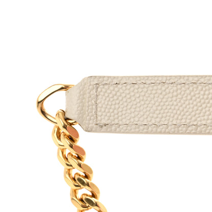 Saint Laurent Grain De Poudre Textured Mixed Matelasse Medium Triquilt Monogram Satchel Crema Soft 19 of 20