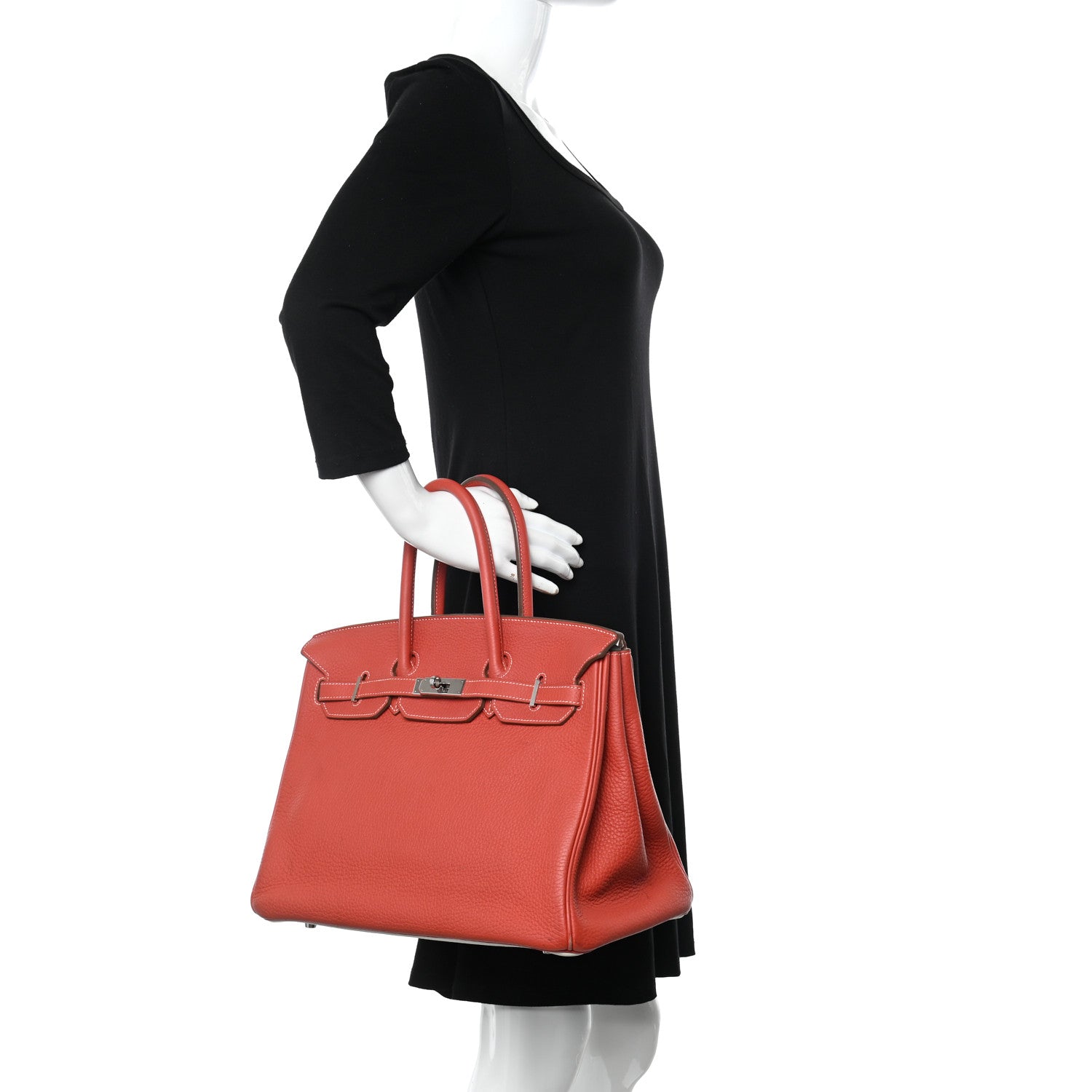 Hermes Taurillon Clemence Eclat Birkin 35 Sanguine White 2 of 18