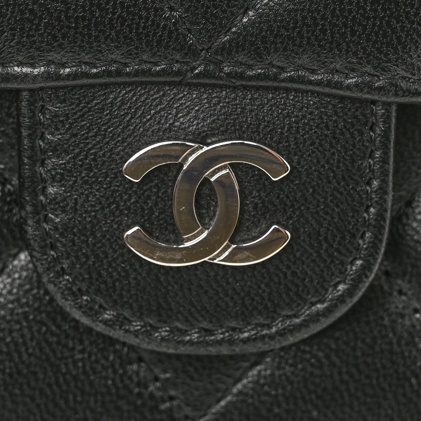 Lambskin Quilted Flap Card Holder Wallet Black