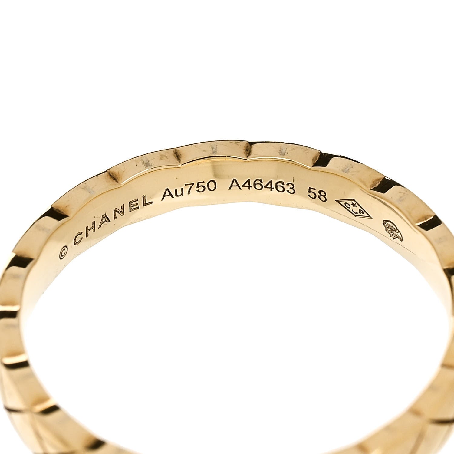 Chanel 18K Yellow Gold Mini Coco Crush Ring 58 8.25 4 of 5