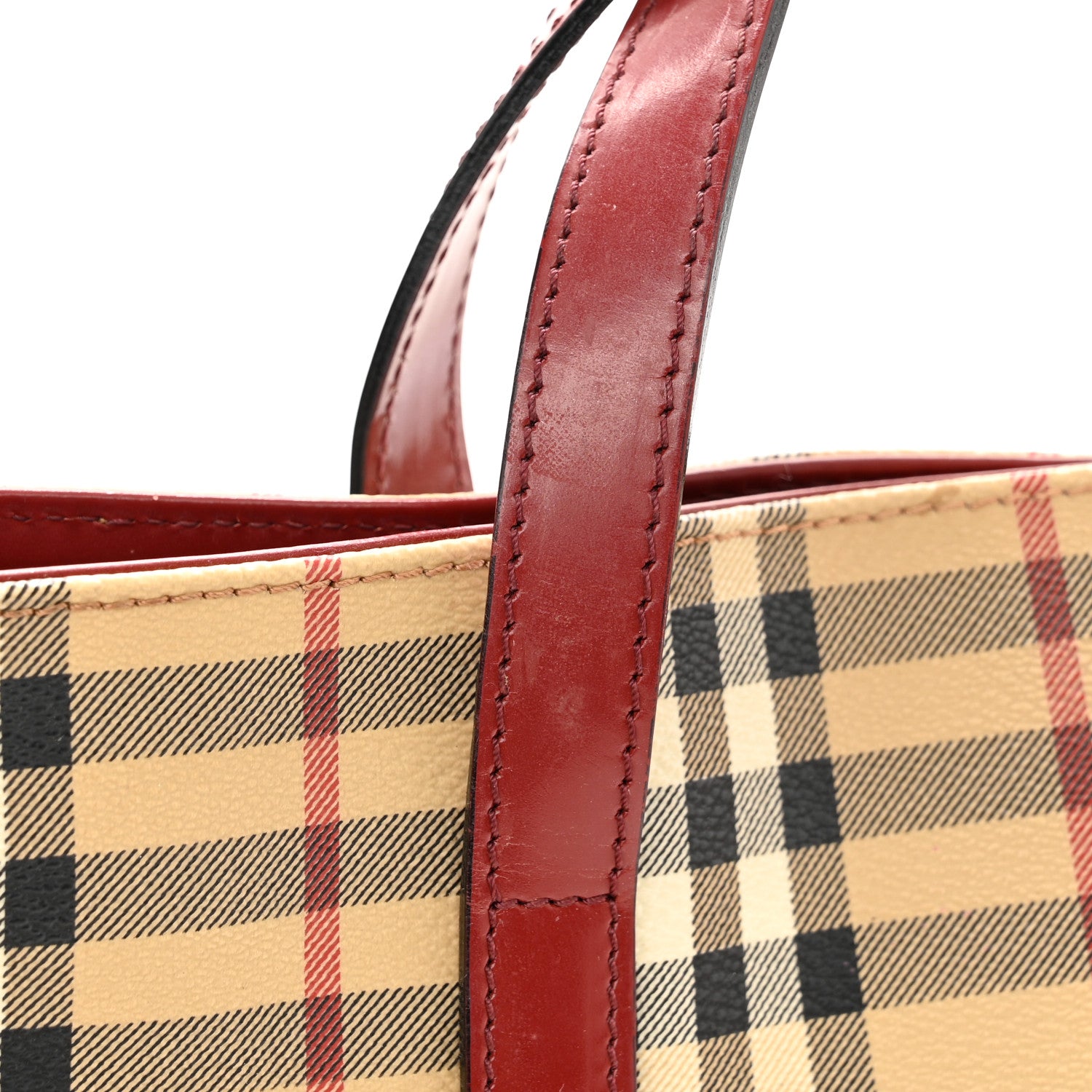 Burberry Haymarket Check Medium Tote Red 14 of 14