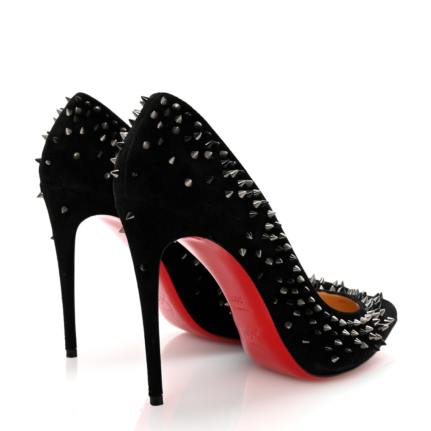 Veau Velours Studded Escarpic 100 Pumps 39.5 Black
