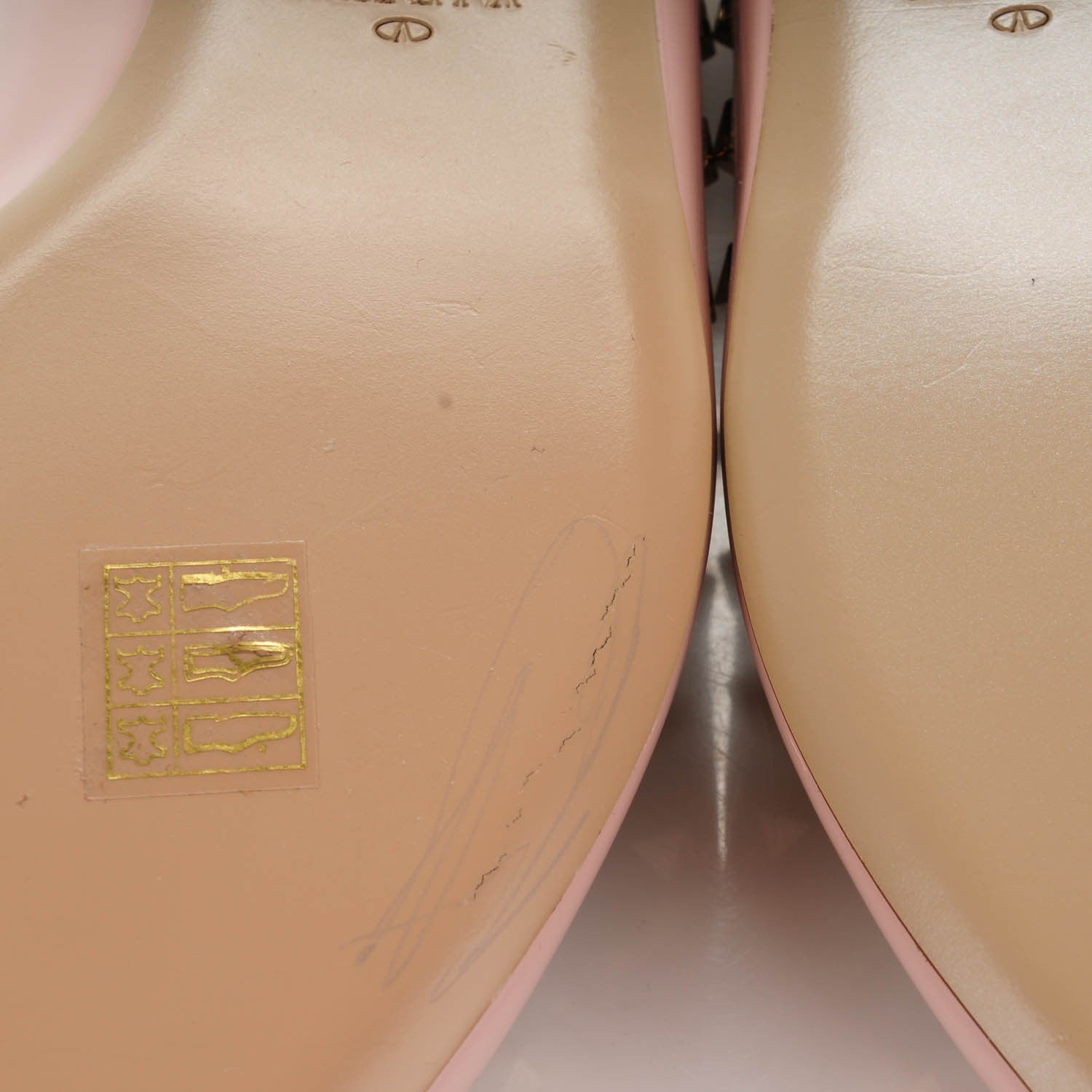 Valentino Garavani Patent Rockstud Cage Ballerina Flats 40.5 Water Rose Poudre 8 of 8