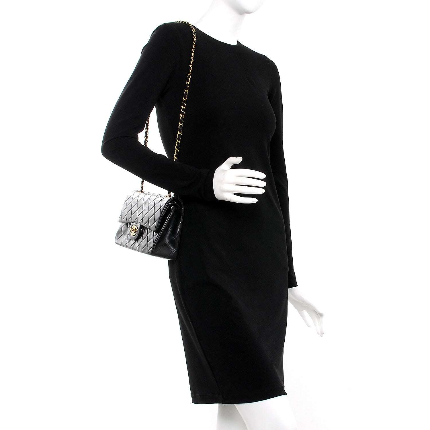 Chanel Lambskin Quilted Small Double Flap Black 2 of 8