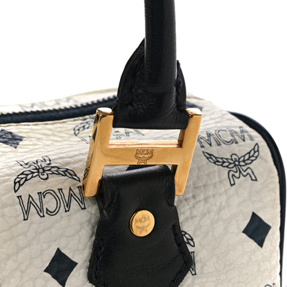 MCM Visetos Boston Satchel White 10 of 10