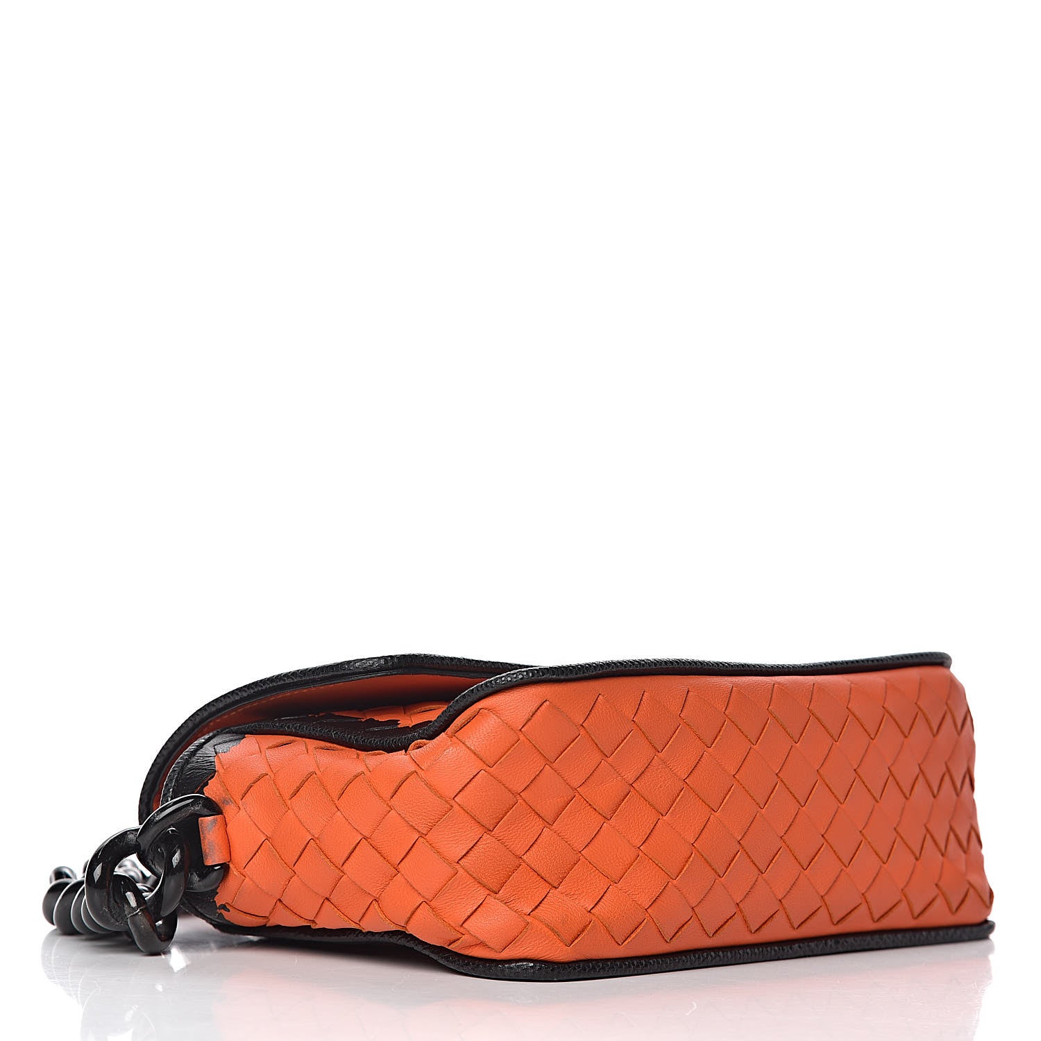 Bottega Veneta Nappa Intrecciato Mini Glass Shoulder Bag Orange Black 4 of 11