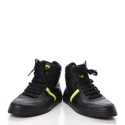 Gucci Calfskin GG Viaggio High-Top Sneakers 10.5 Black Green Fluo 6 of 20