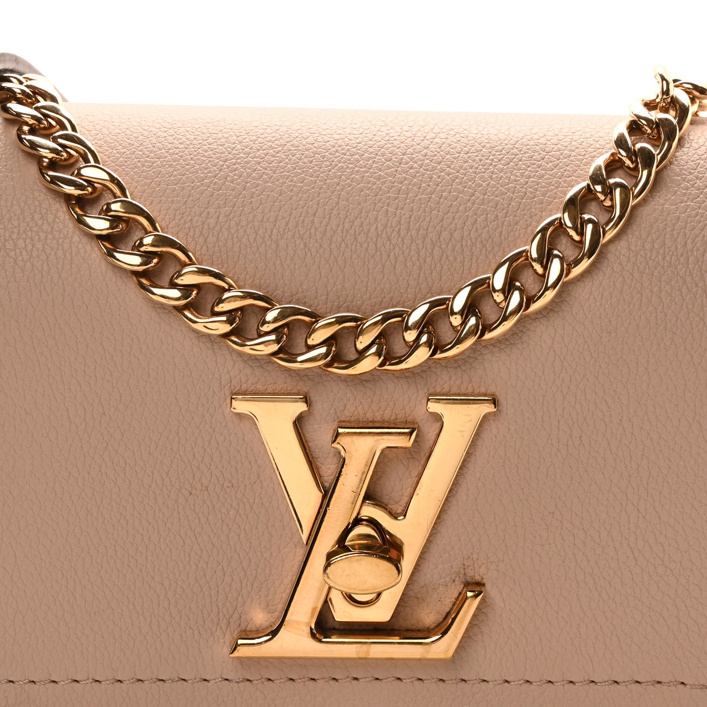 Grained Calfskin Lockme Tender Greige
