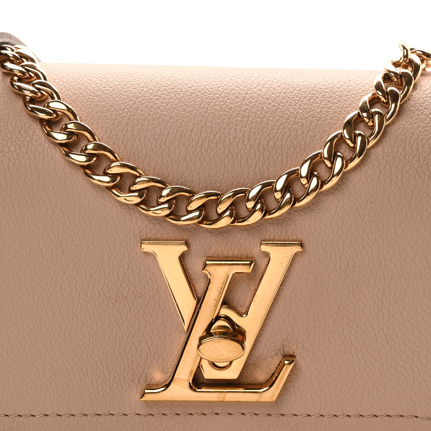 Louis Vuitton Grained Calfskin Lockme Tender Greige 7 of 9