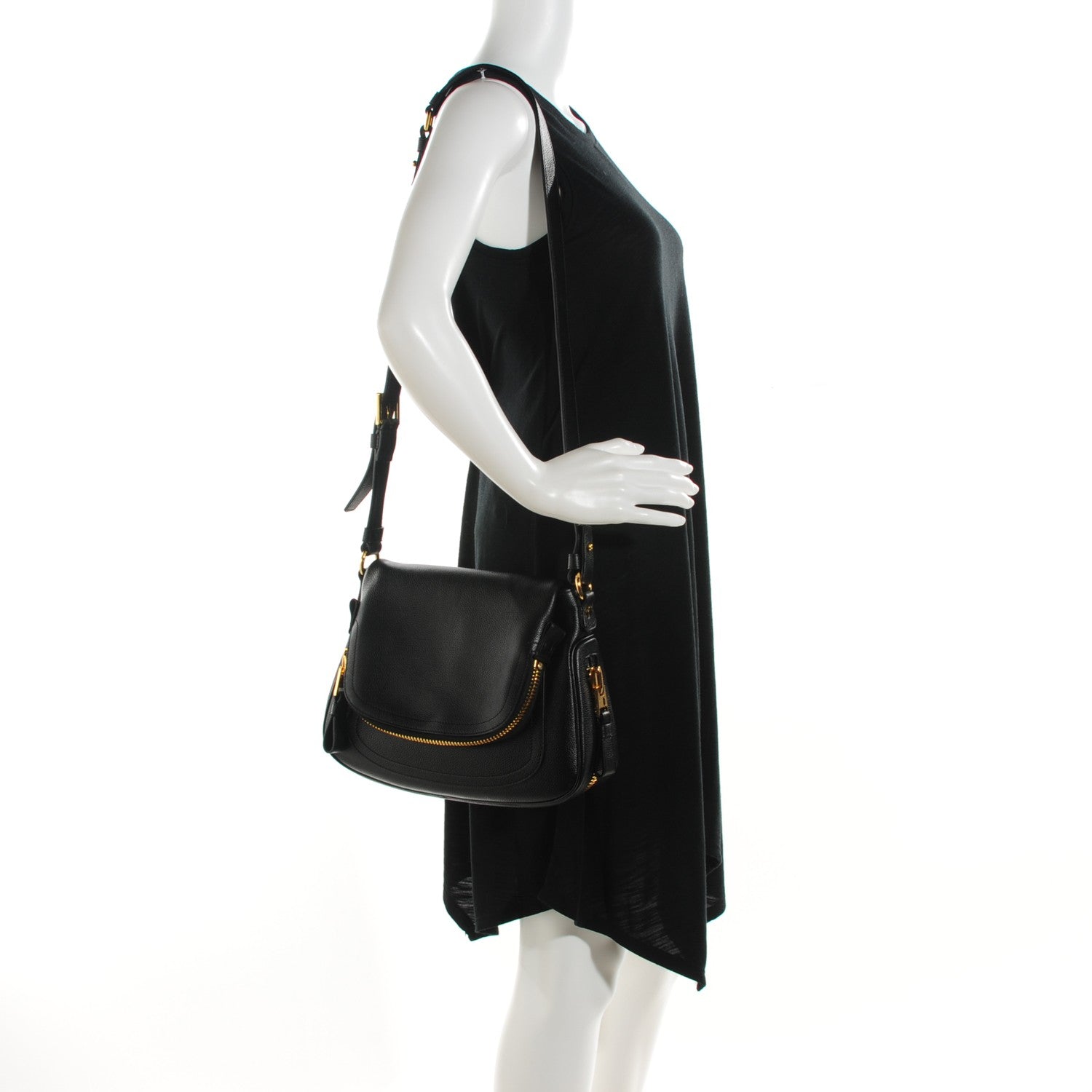 Tom Ford Grained Calfskin Medium Jennifer Crossbody Bag Black 2 of 7