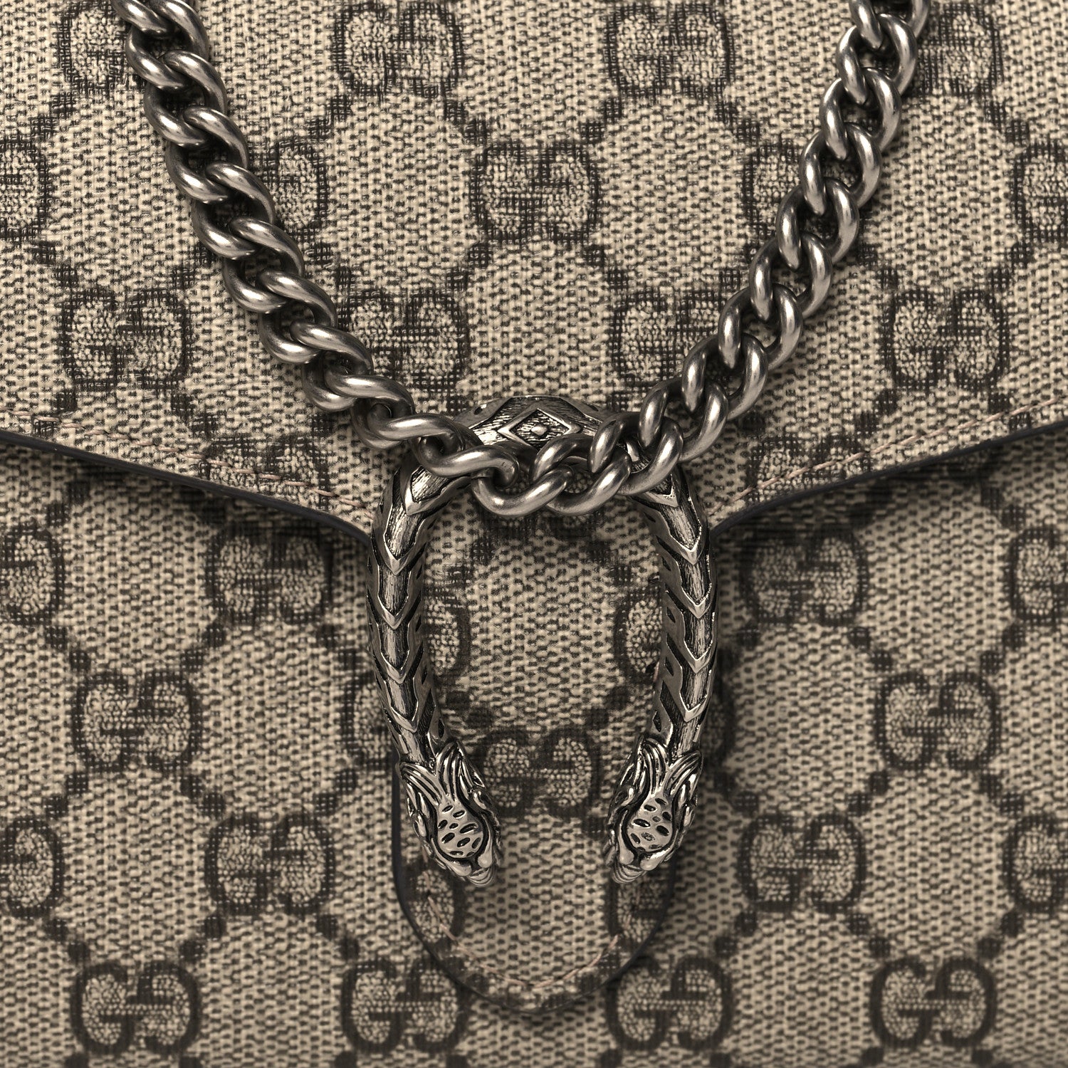 Gucci GG Supreme Monogram Mini Dionysus Chain Wallet Beige Taupe 9 of 12