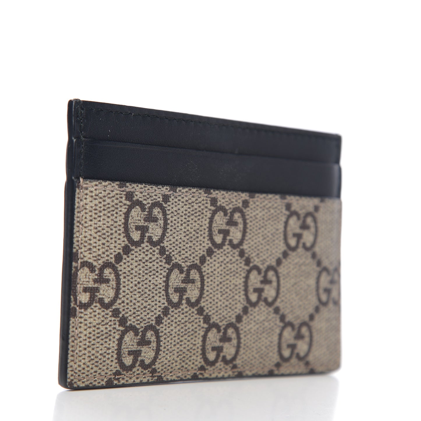 GG Supreme Monogram Bee Print Card Holder Black