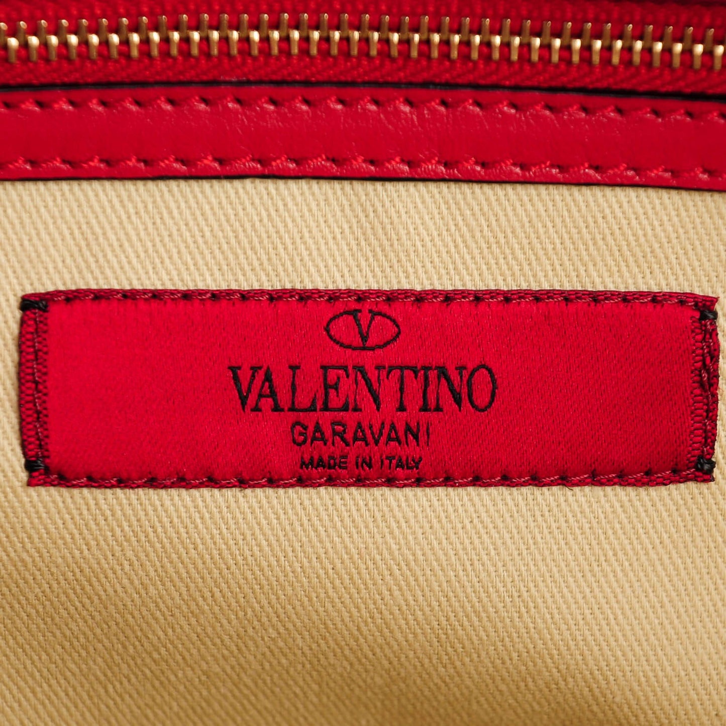 Vitello Rockstud Double Handle Tote Rosso Valentino