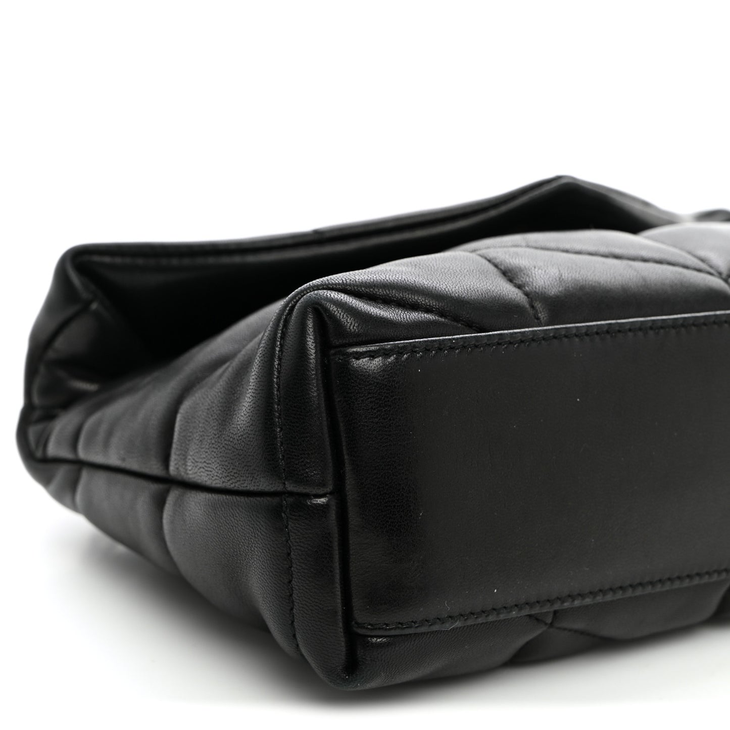 Lambskin Quilted Toy Loulou Puffer Monogram Chain Satchel Black