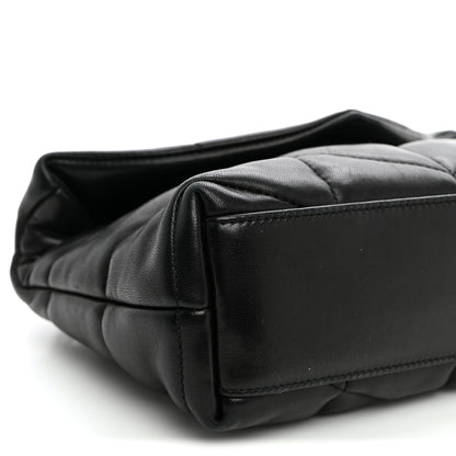 Saint Laurent Lambskin Quilted Toy Loulou Puffer Monogram Chain Satchel Black 8 of 9