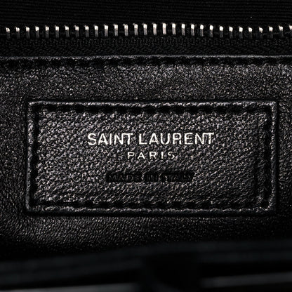 Saint Laurent Calfskin Crocodile Embossed Medium Babylone Black 6 of 13