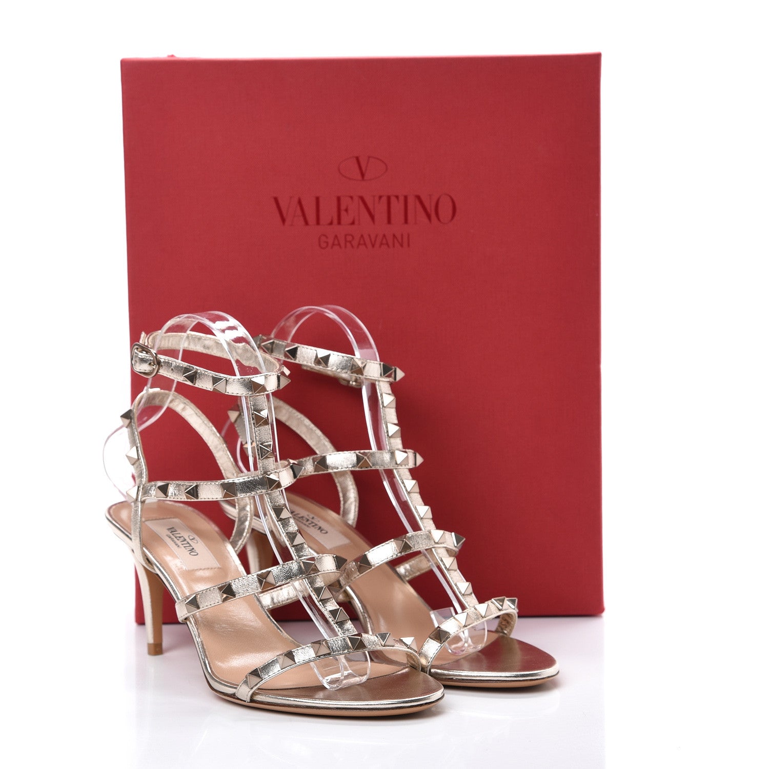 Valentino Garavani Metallic Nappa Rockstud Gladiator 70mm Sandals 37 Gold 11 of 11