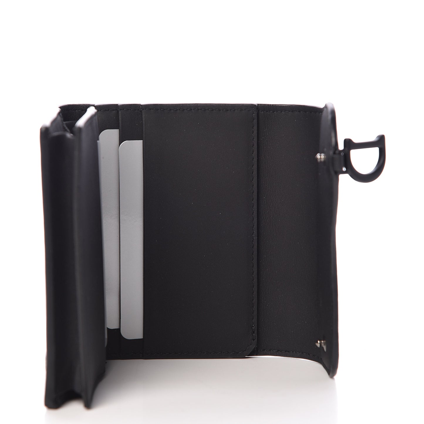Ultra Matte Calfskin Saddle Card Holder Black