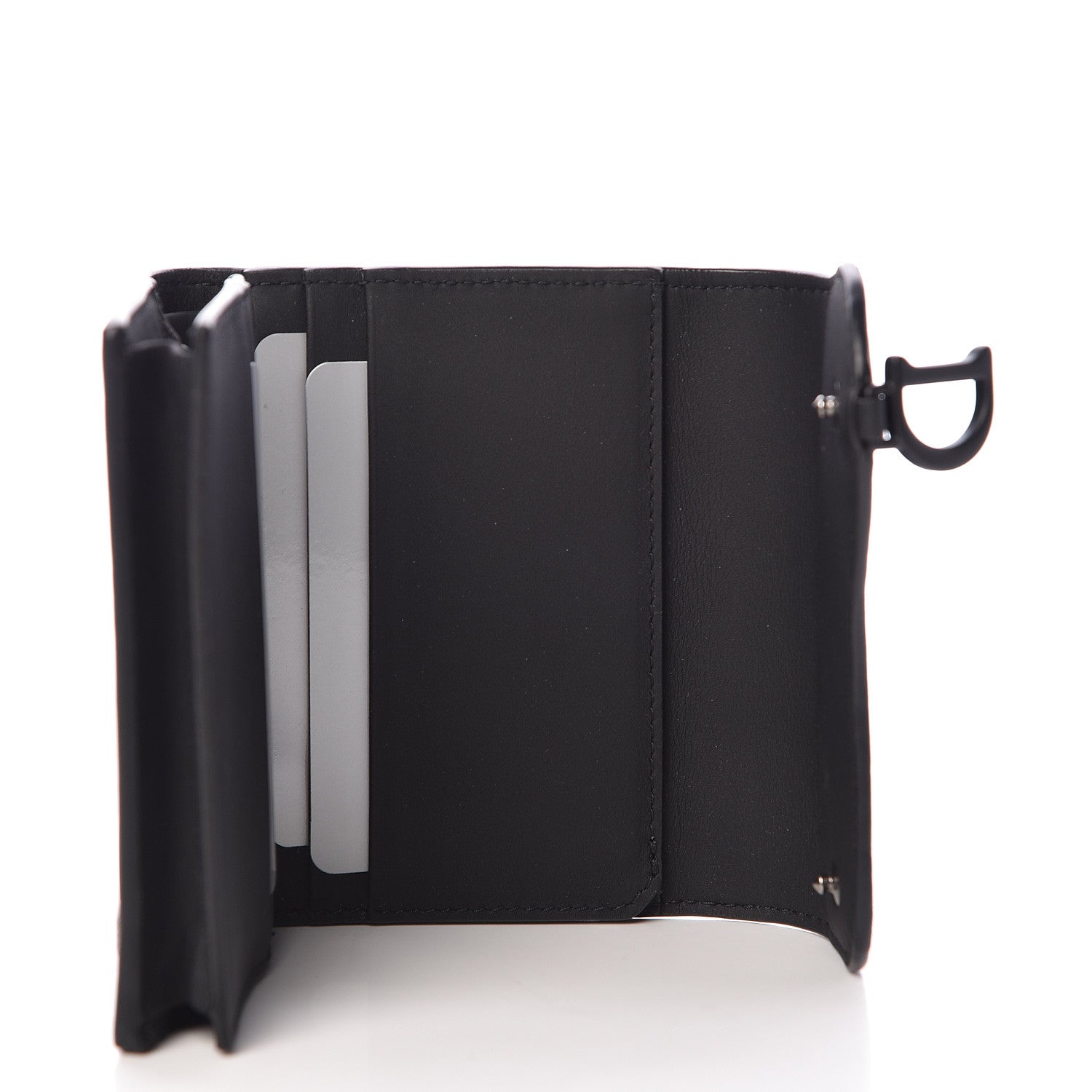 Christian Dior Ultra Matte Calfskin Saddle Card Holder Black 5 of 8