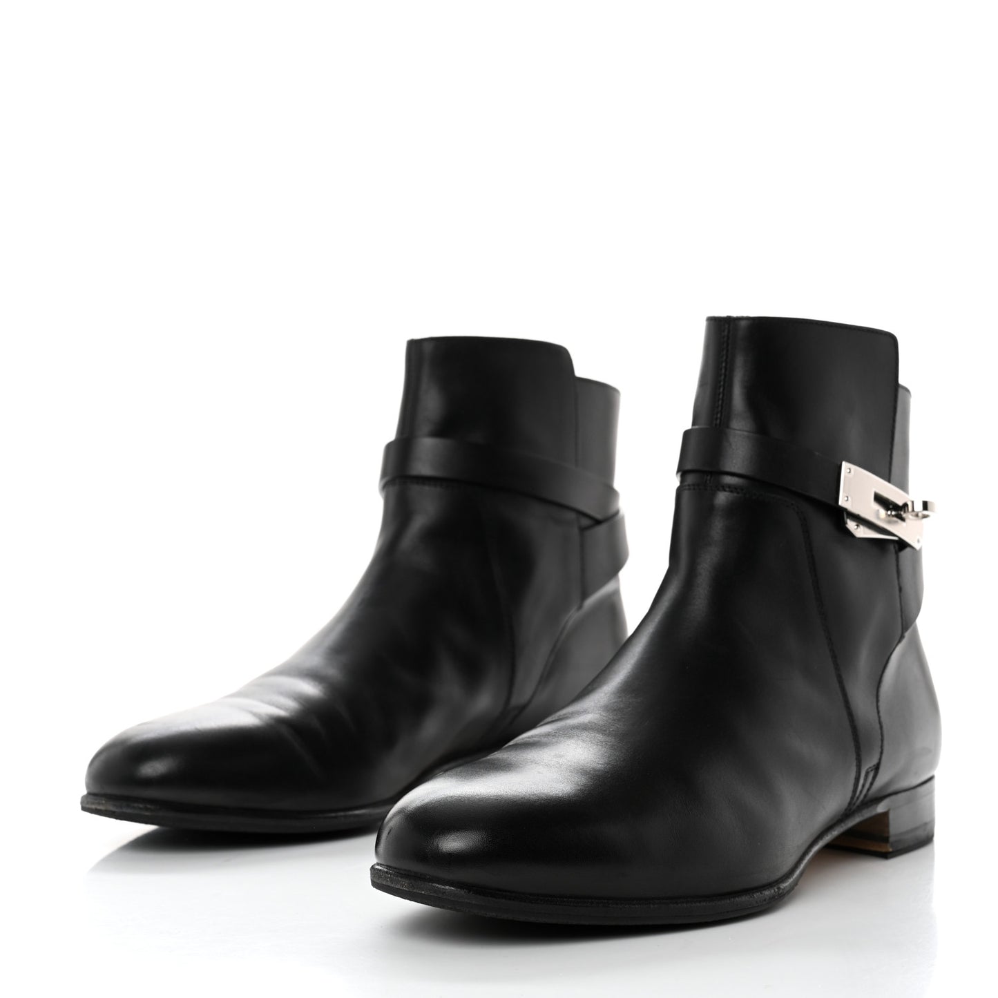 Calfskin Follow Ankle Boots 39.5 Black