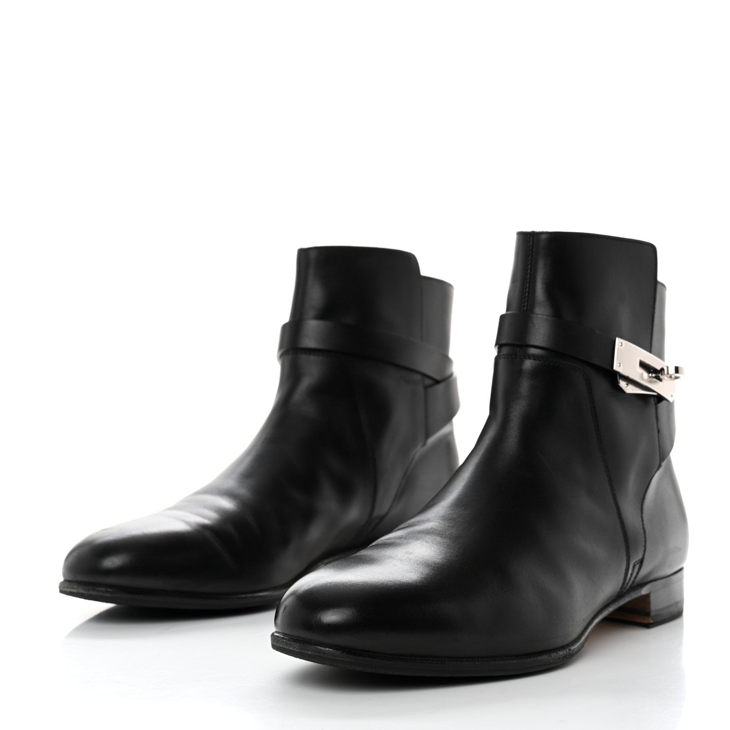 Hermes Calfskin Follow Ankle Boots 39.5 Black 3 of 10