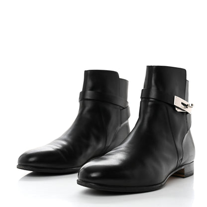 Hermes Calfskin Follow Ankle Boots 39.5 Black 3 of 10