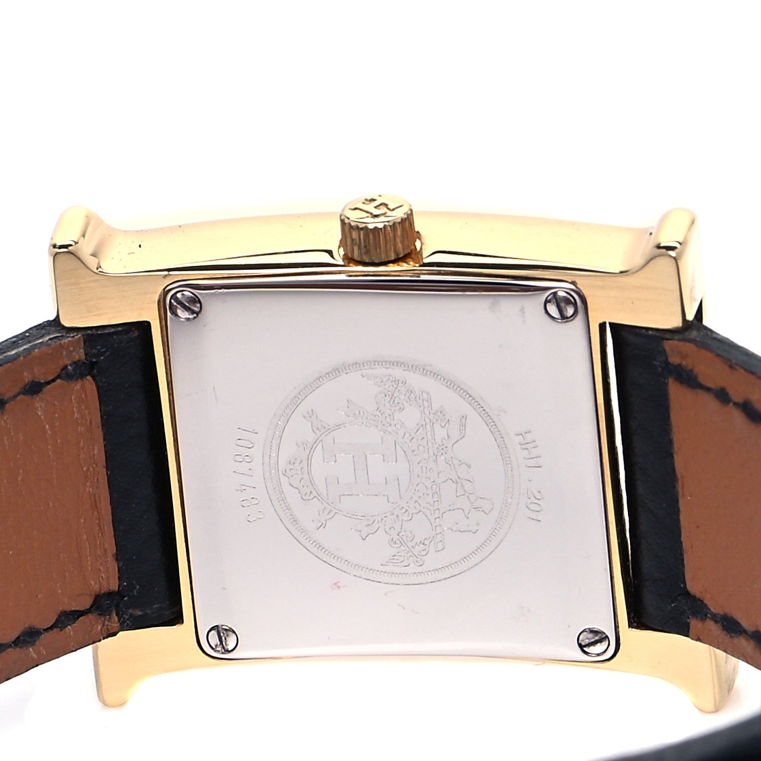 Hermes Stainless Steel Courchevel 21mm Heure H Hour Quartz Watch Noir 4 of 4
