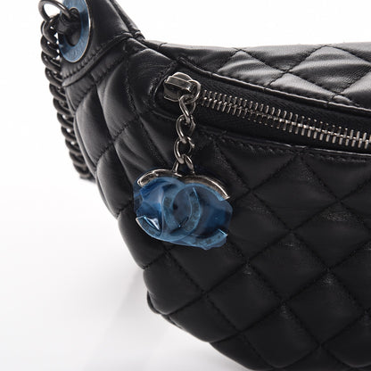 Chanel Lambskin Quilted Banane Waist Bag Fanny Pack Black 9 of 10