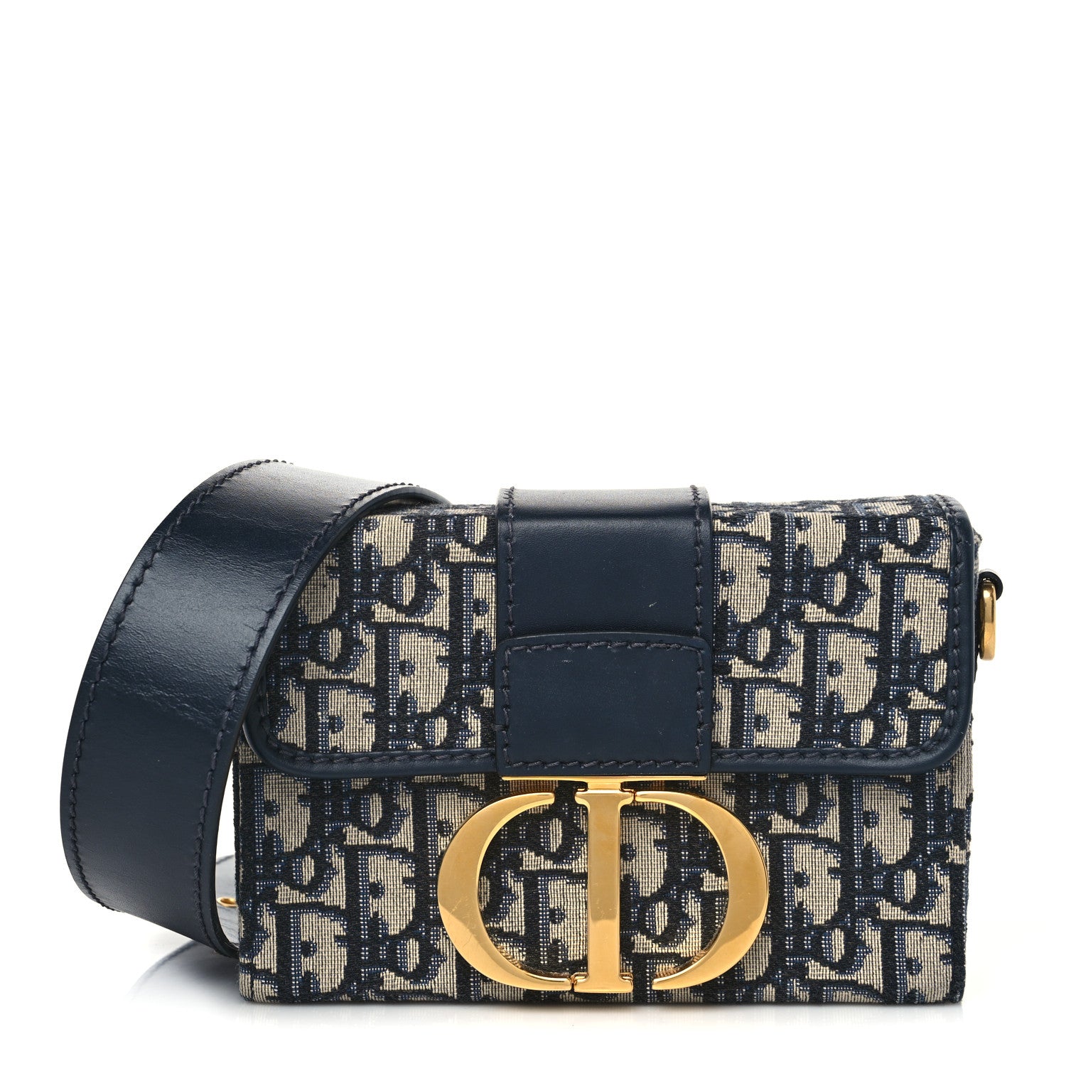 Christian Dior Oblique 30 Montaigne Box Bag Blue 1 of 9