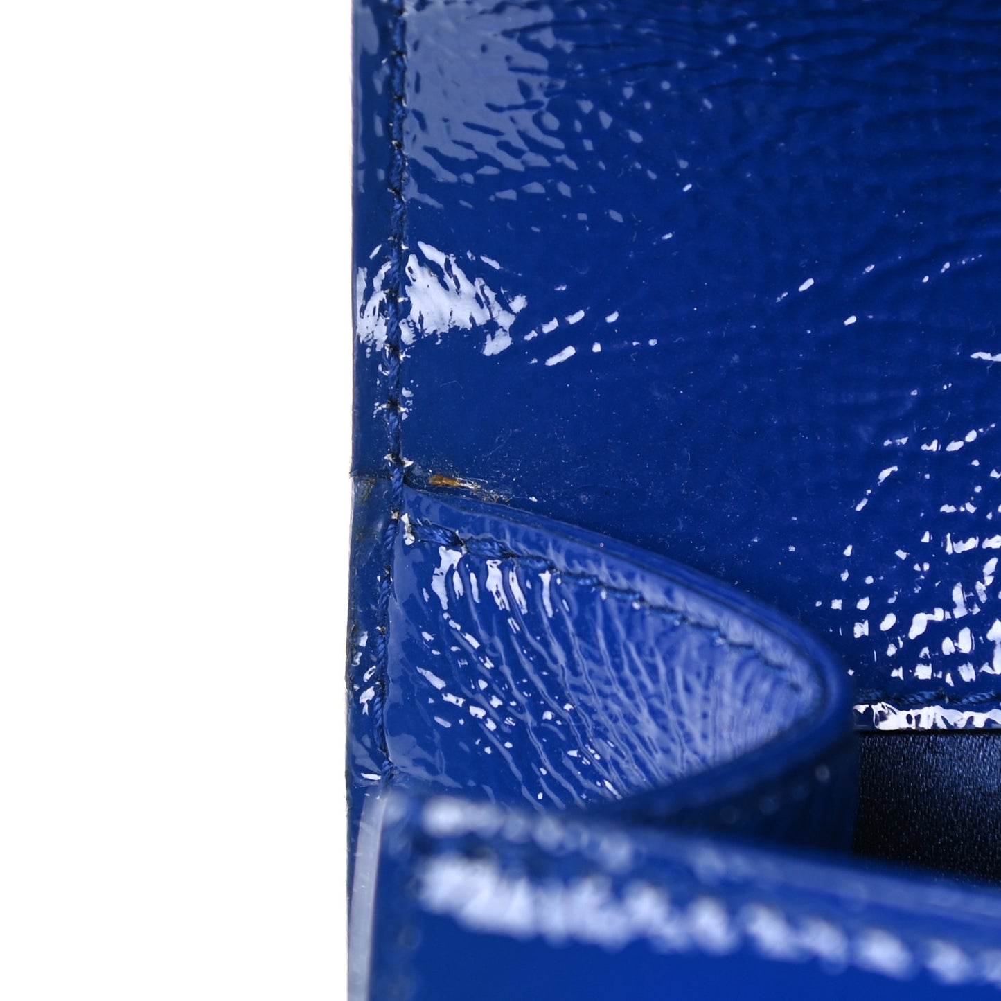 Textured Patent Monogram Large Belle De Jour Clutch Royal Blue