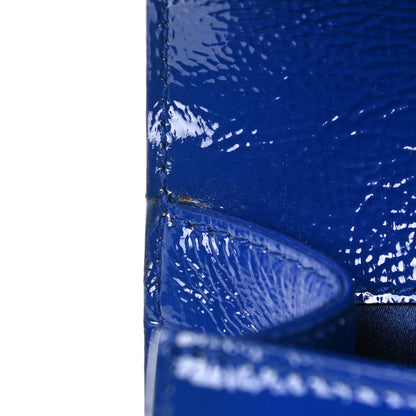 Saint Laurent Textured Patent Monogram Large Belle De Jour Clutch Royal Blue 11 of 11