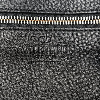 Valentino Garavani Pebbled Calfskin Medium Rockstud Tote Black 6 of 10