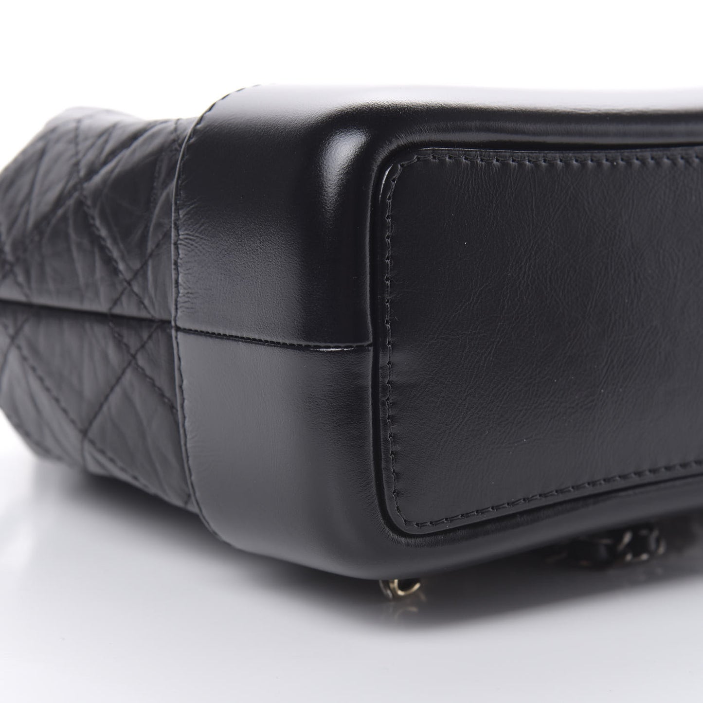 Aged Calfskin Quilted Small Gabrielle Backpack Black
