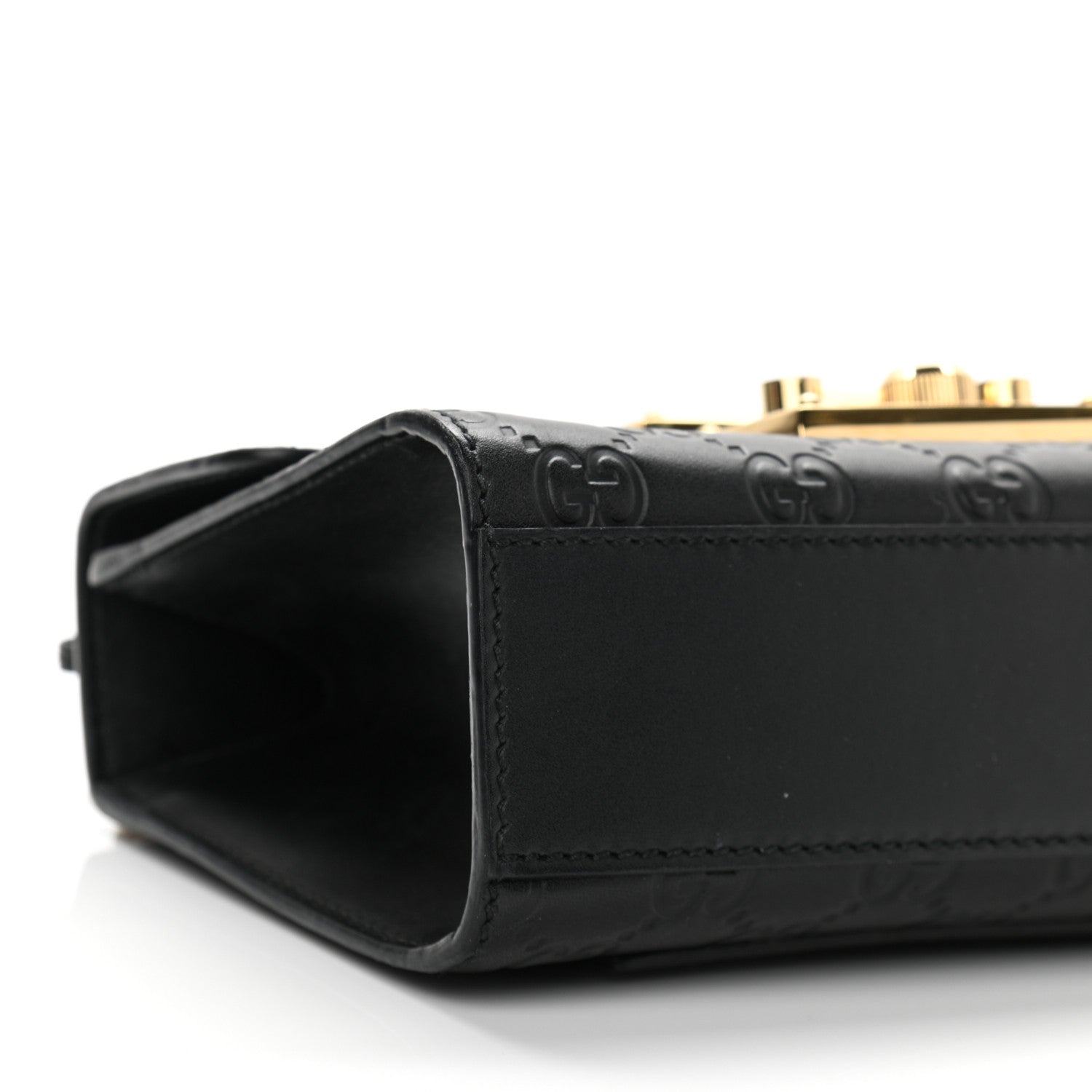 Gucci Guccissima Small Padlock Shoulder Bag Black 10 of 11