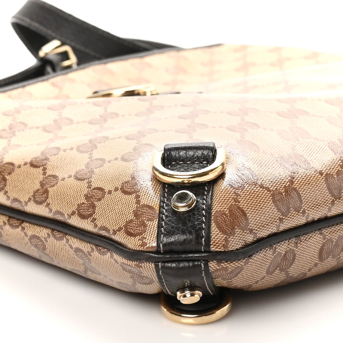 Crystal Monogram Abbey Messenger Bag Beige Dark Brown