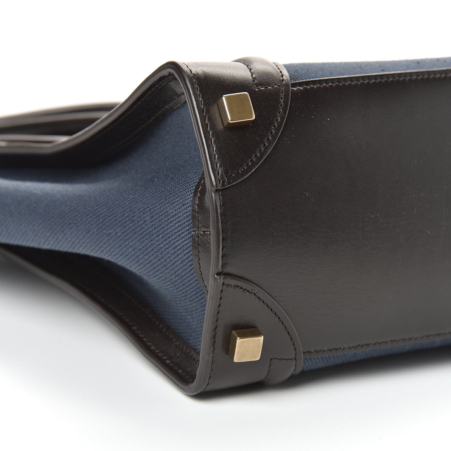 Celine Textile Smooth Calfskin Micro Luggage Dark Blue Black 8 of 17