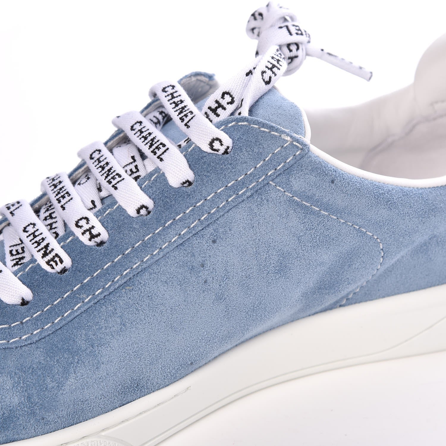 Chanel Suede Calfskin Sneakers 41 Sky Blue 12 of 13