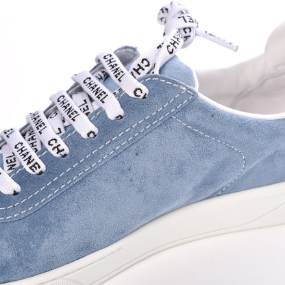 Chanel Suede Calfskin Sneakers 41 Sky Blue 12 of 13