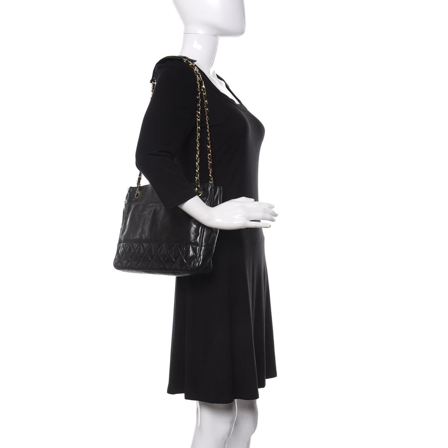 Lambskin Shopping Tote Black