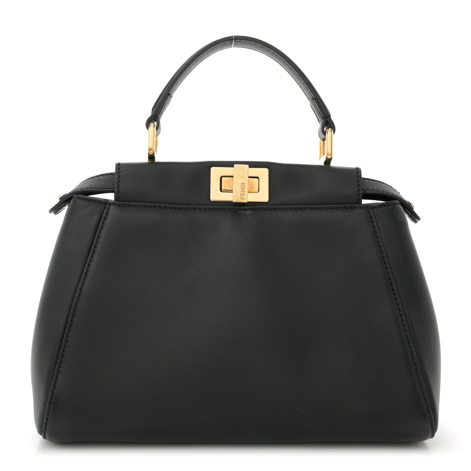 Fendi Nappa Mini Peekaboo Iconic Satchel Black 1 of 15