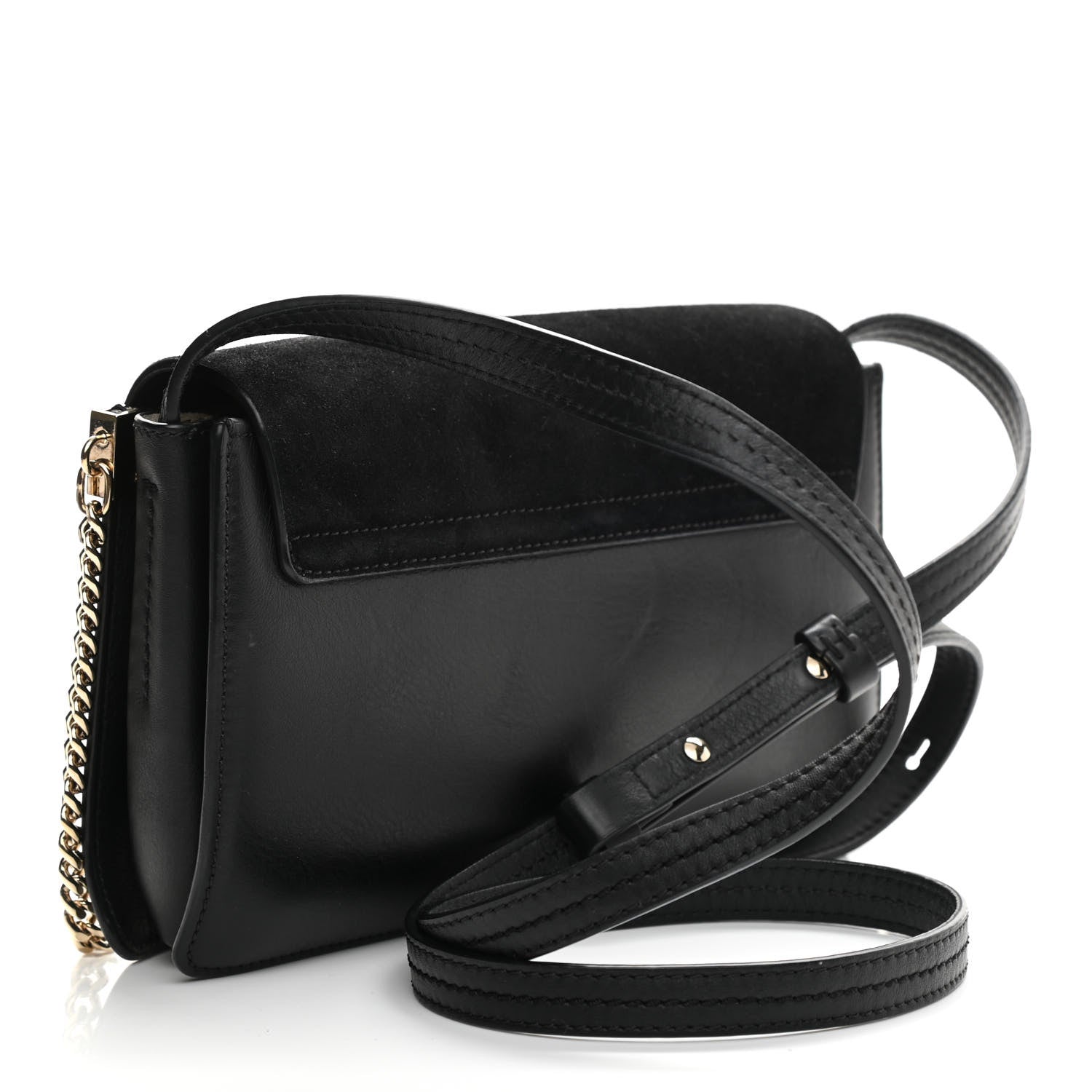Chloe Suede Calfskin Small Faye Shoulder Bag Black 3 of 10