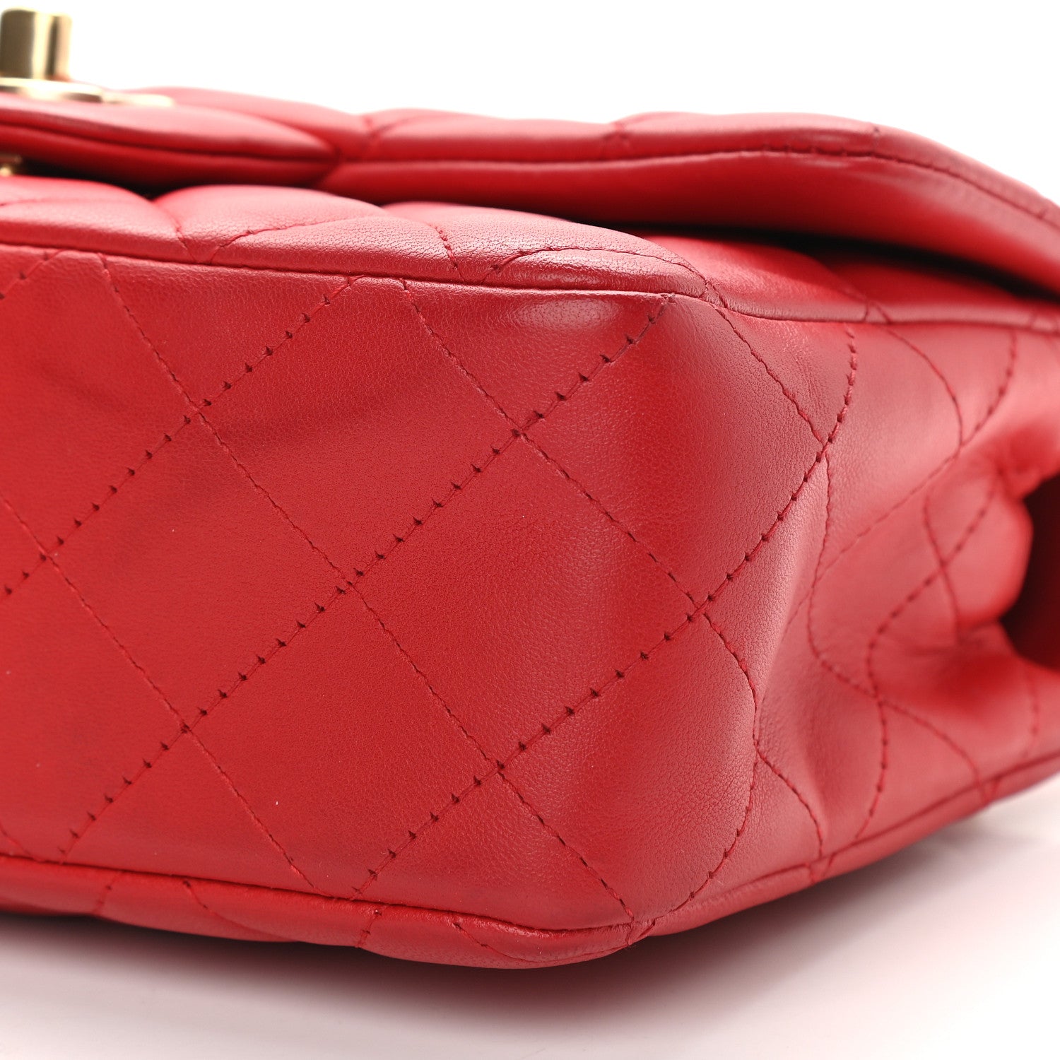 Chanel Lambskin Quilted Mini Rectangular Flap Red 8 of 9